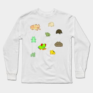 Family Of Frogs Sticker Pack Long Sleeve T-Shirt